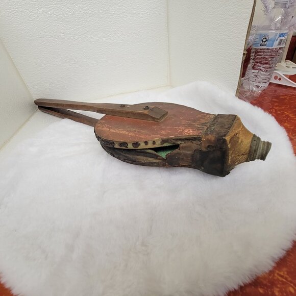 Vintage Rare Long Handle Fire Bellows Stoker Wood and Leather - Picture 1 of 11